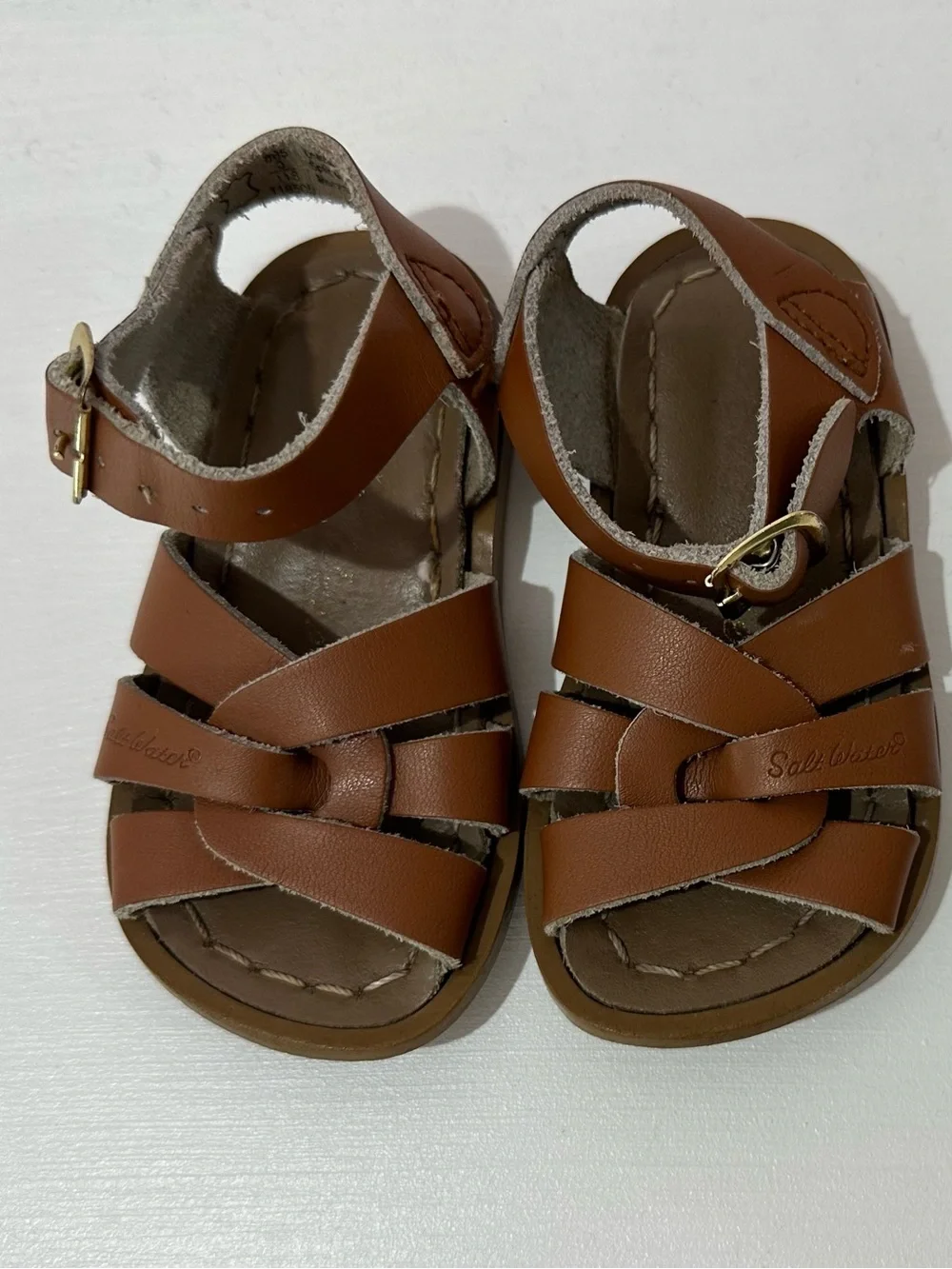 Salt Water sandals brown size 5 excellent condition.
